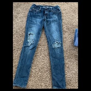 skinny blue ripped jeans